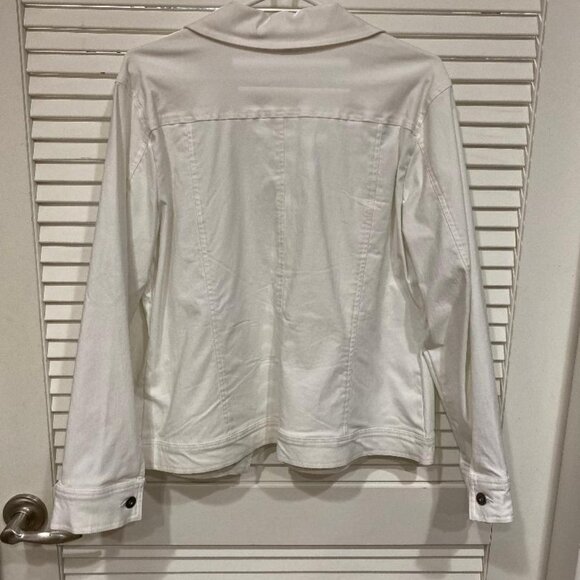 Simon Chang White Jean Jacket Size 16 - Picture 7 of 8